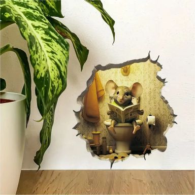 Mouse Hole in the wall Sticker