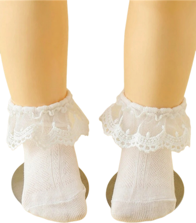 Baby girl white ruffle socks 