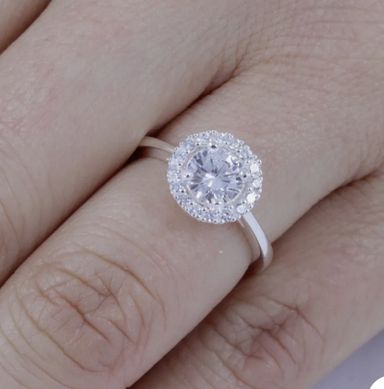 Women Wedding AAA CZ Stone Engagement Bridal Ring Thin Band