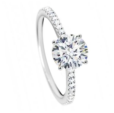 Women Wedding AAA CZ Stone Engagement Bridal Ring Thin Band