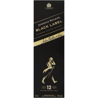 Johnnie Walker Black Label 12 Year Old Scotch Whisky Bottle 750ml