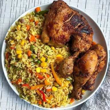 Fried Rice and Chicken 