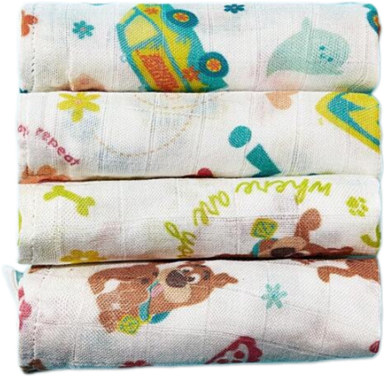 Baby Scooby Doo Burp / Bandana Bibs/ muslin cloths 4pk 