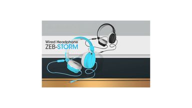 Zebronics Zeb-Storm Wired On Ear Headphone with 3.5mm Jack, Built-in Microphone for Calling - Assorted Color