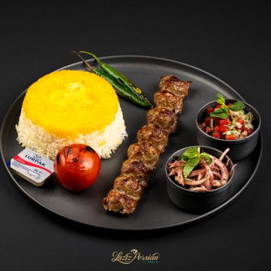 lamb minced kobide kabab with rice (cholo kabab loghme)