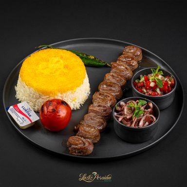 lamb fillet kabab with rice (cholo kabab barg)