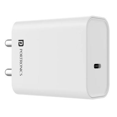 Portronics Adapto 24 Type C 24W Fast Adapter Charger Compatible with iOS & Andriod