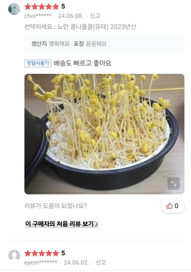 24년 햇콩나물 콩 500g