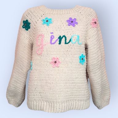 [PREORDER] Adult Floral Customised Name Sweater