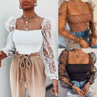 Sexy Mesh See-throughout Blouse