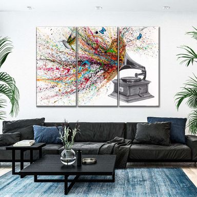 Sound Of Nature Abstract Painting 3 Piece Canvas Wall Art For Living Bedroom Office Home Decor 