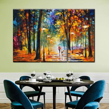  Improvision Of Nature Abstract Painting 3 Piece Canvas Wall Art For Living Bedroom Office Home Decor 