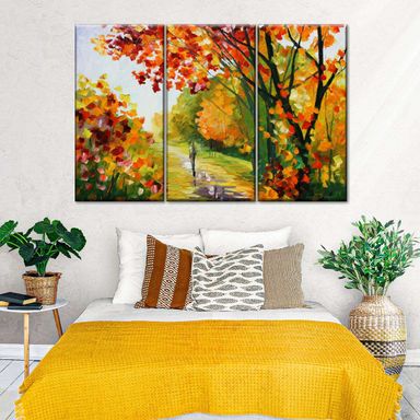 After The Rain Abstract Painting 3 Piece Canvas Wall Art For Living Bedroom Office Home Decor 