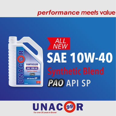 4L UNACOR 10W40 PAO API SP Semi Synthetic Engine Oil