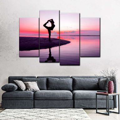  Yoga Sunset 4 Piece Canvas Wall Art For Living Bedroom Office Home Decor  (Copy)