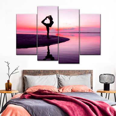  Yoga Sunset 4 Piece Canvas Wall Art For Living Bedroom Office Home Decor  (Copy)