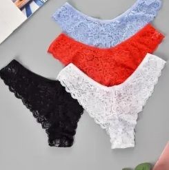 4 Pcs Sexy Solid Thongs 