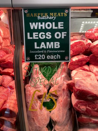 WHOLE LEGS OF LAMB Succulent & Flavoursom£20 Each