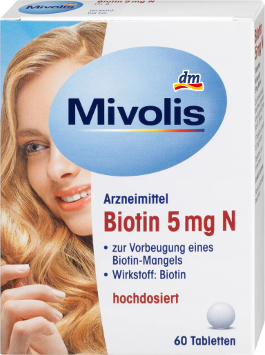  Biotin 5mg ڤیتامینی قژ (بایۆتین ) 