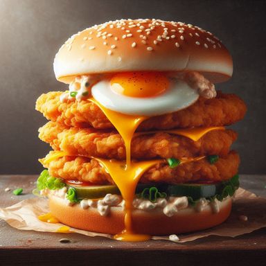 Triple Chicken Special Burger 