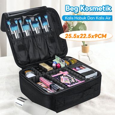 7 Tray Adjustable Makeup Bag Portable Cosmetic Case Storage Organizer