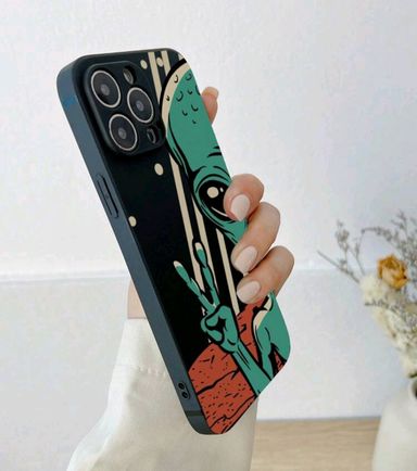 Cartoon Alien Print Silicone Case