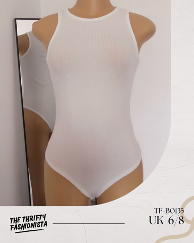 White Racerback Sleeveless Bodysuit