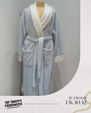 Baby Blue Fluffy Warm Lounge Robe