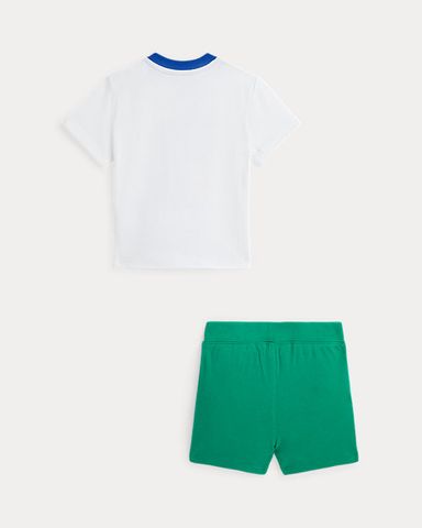 Logo Cotton Jersey Tee & Mesh Short Set