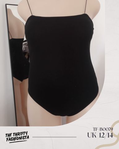 Simple Comfy Black Spaghetti strap Sleeveless Bodysuit