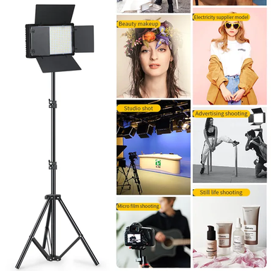 RECHARGEABLE LED Photo Studio Light For Tiktok Youbute Game Live Video Lighting 40W/50W Portable Video Recording Photography Panel Lamp. + 2.1m tripod stand 8806 tripod 210cm tripod for ring light for camera Phone Stand LED Ring Lamp Stand Light Photography