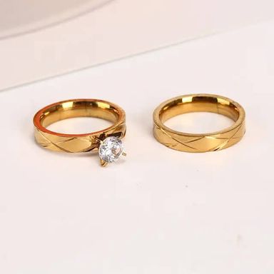 High Quality Hot Sale Couple Engagement 18k Solid Gold Ring Diamond Ring For Men