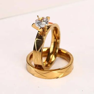 High Quality Hot Sale Couple Engagement 18k Solid Gold Ring Diamond Ring For Men