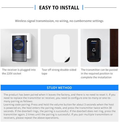 Best Selling Waterproof Door Bell Kit Wireless Doorbell For Home Office Classroom