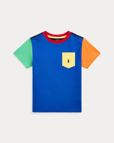 Color-Blocked Cotton Pocket Tee