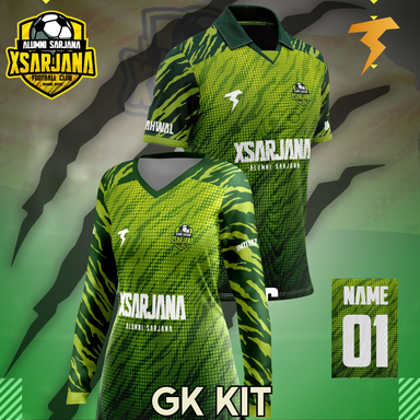 XSARJANA FC GOALKEEPER KIT (FREE NAMESET, BOLEH WS DETAIL NAMESET SELEPAS PAYMENT)