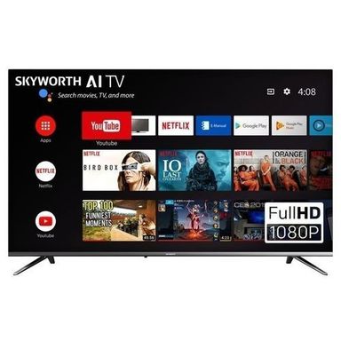 Skyworth 43E3A, 43-inches Full HD Frameless Smart Android TV, Black (1YR WRTY)