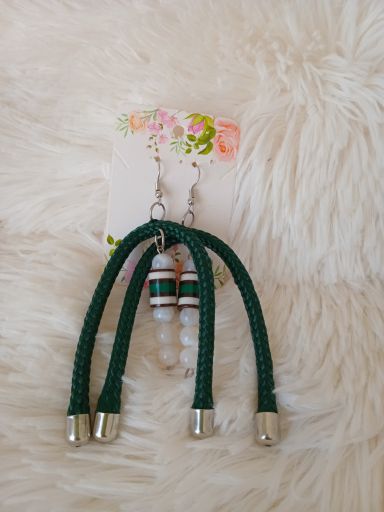 Green rope earrings 