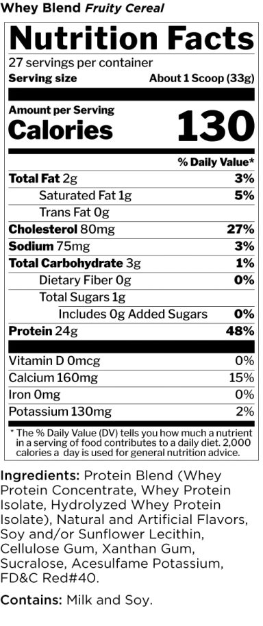 RULE 1WHEY BLEND 2LBS FRUITY CEREAL