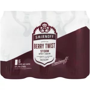 Smirnoff Storm Berry Twist Premium Spirit Cooler 6 x 440ml