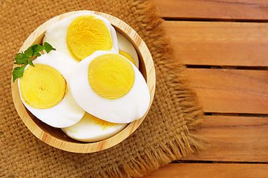 Boiled Eggs: Served with a sprinkle of salt and black pepper.