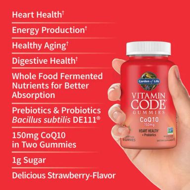 Vitamin Code Gummies, CoQ10, Strawberry Flavour, 150 mg