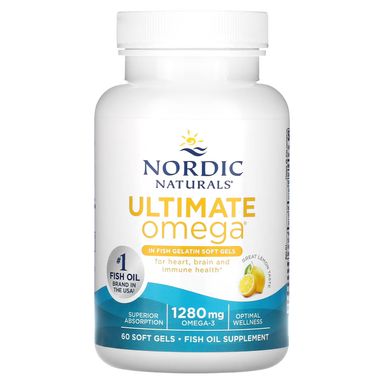 Ultimate Omega in Fish Gelatin, 1280 mg, Lemon Flavour