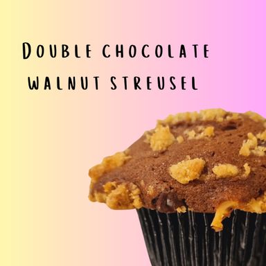 Double Chocolate Walnut Streusel Muffin