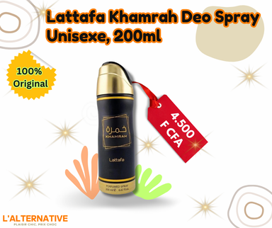 Lattafa KHAMRAH Deo Spray, Unisexe, 200 ML