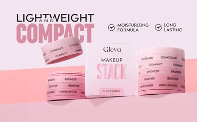 Gleva 5 In 1 Makeup stack WIth Concealer, Bronzer, Blusher, Compact & Highlighter Smooth & Blendable Formula - Travel Friendly, Quick & Easy to Use 