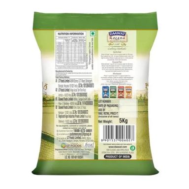 Daawat Basmati Rice/Basmati Akki - Rozana Gold, 5 kg Pouch