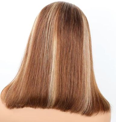 Highlight Wear and Go, Pre cut, Pre Plucked Glueless Human Hair Straight Bob  6*4 Color Ombre