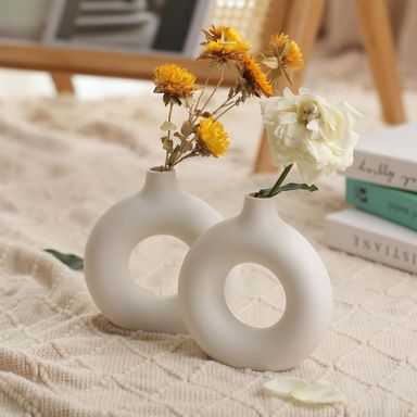 Small Ceramic Donut Vases