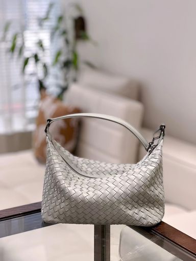 Weave Lambskin Shoulder Bag 